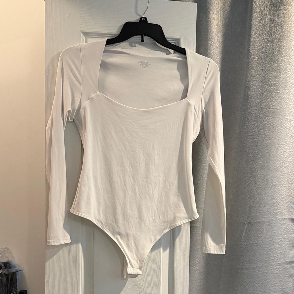 Amazon White Square Neck Bodysuit